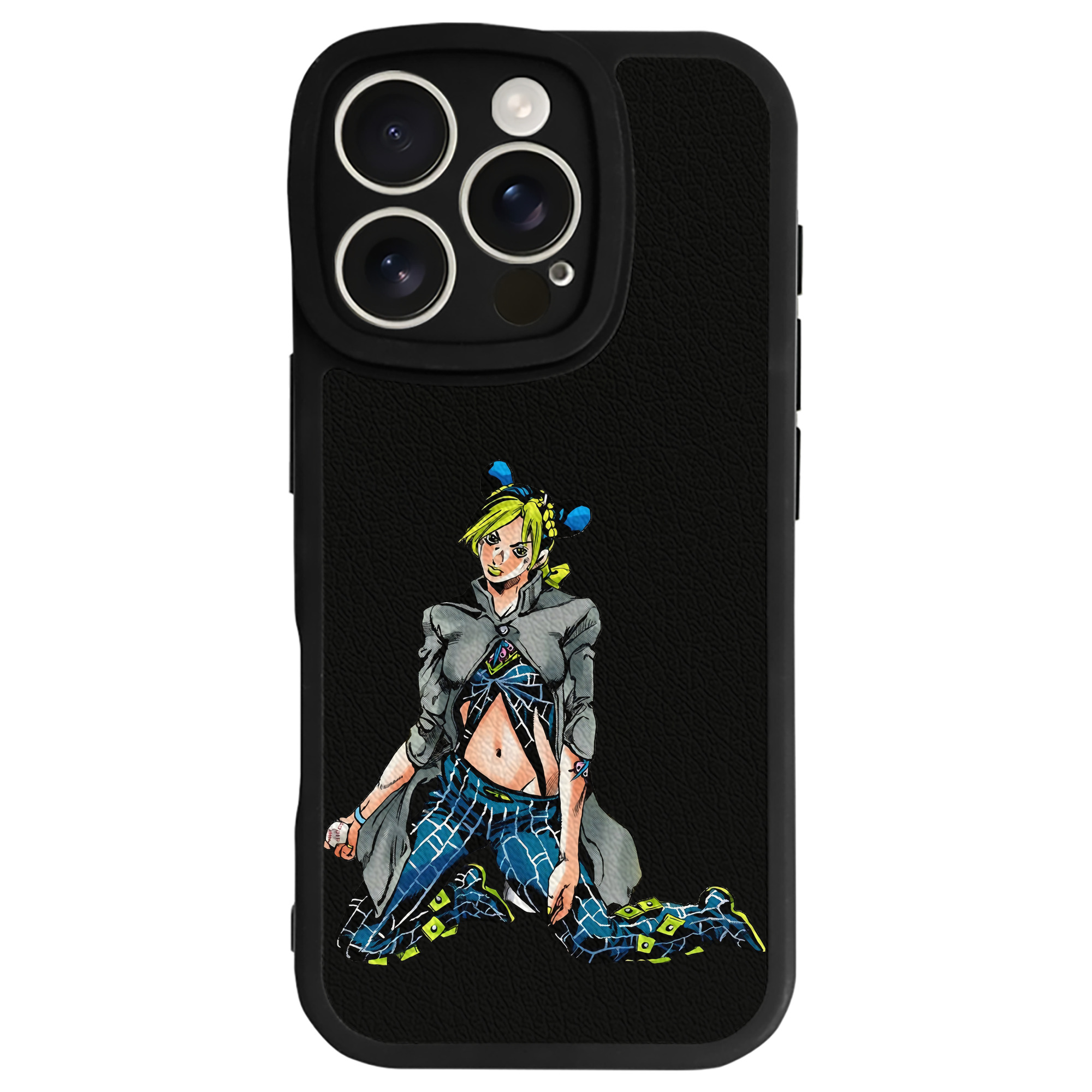 （画像用） "ジョジョの奇妙な冒険 くうじょう ジョリーン JoJo's Bizarre Adventure Jolyne Cujoh " 【iPhone 16シリーズ対応】シリコンスマホケース（レザー調） 材質：シリコン